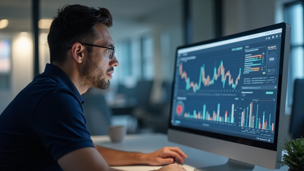 Специалист анализирует данные на экране, работая над улучшением сервисов