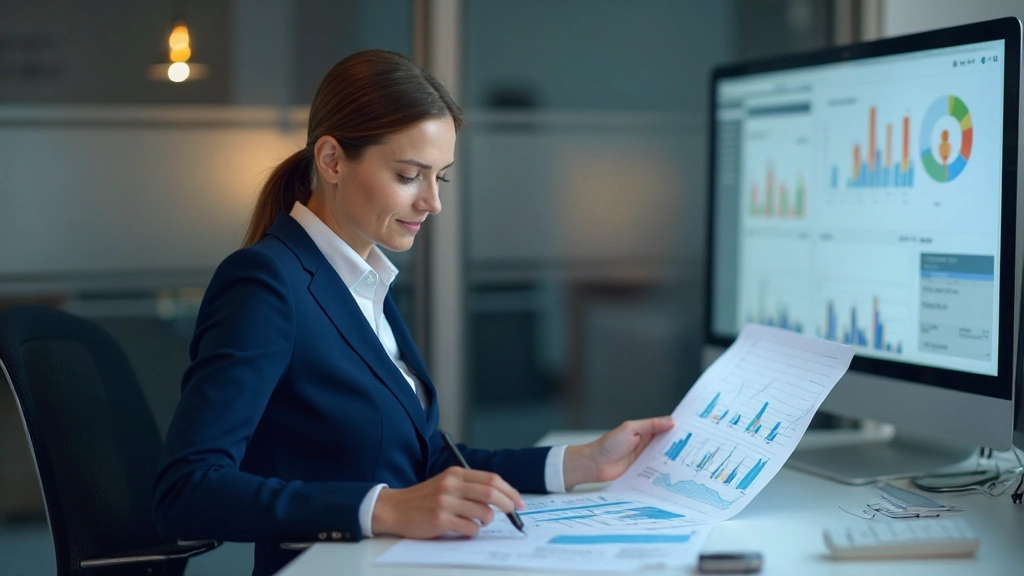 Аналитик изучает отчеты об эффективности и поведении пользователей на интерактивной панели